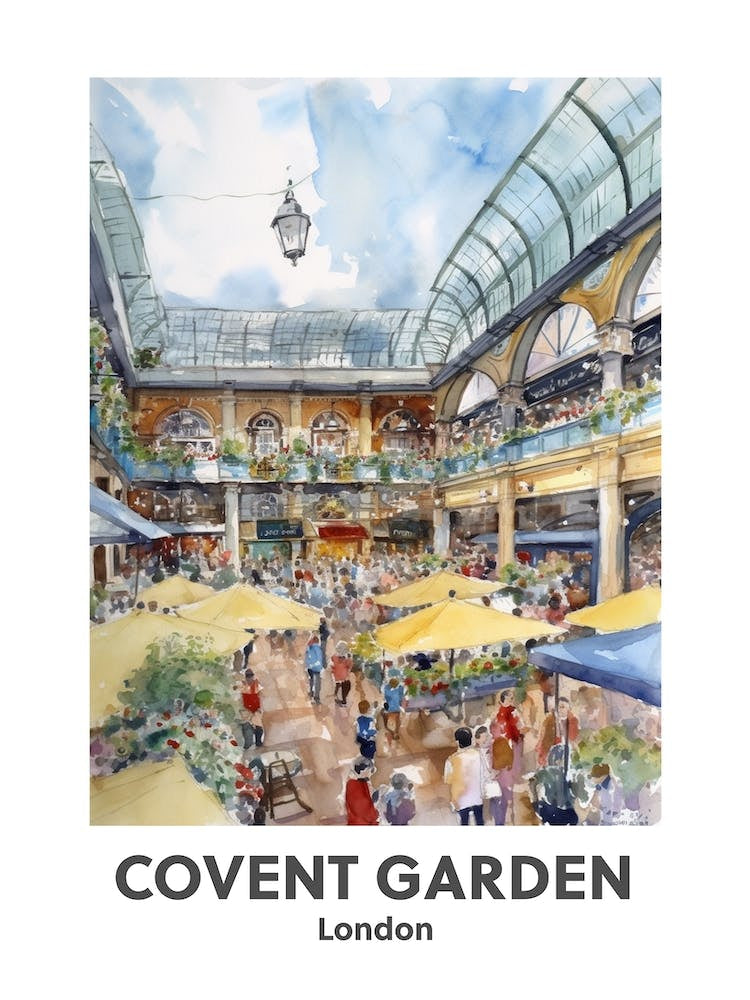 Covent Garden, London 2 Watercolour Travel Poster