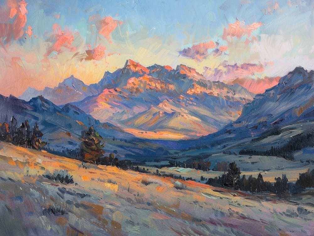 Western Sunset Landscapes Rocky Mountains 1