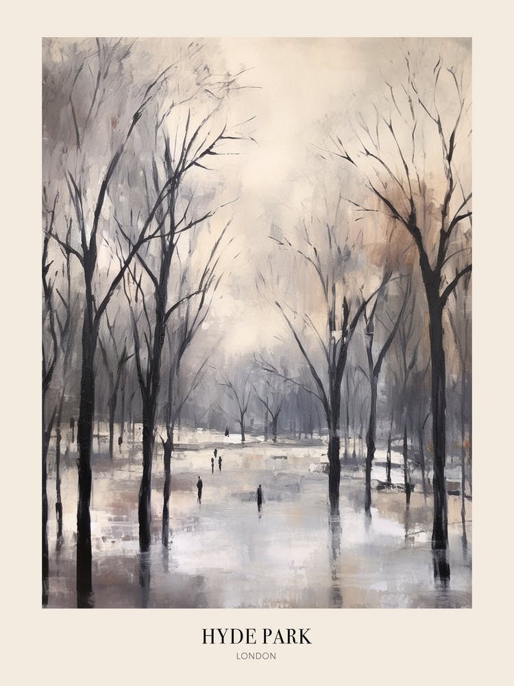 Winter City Park Poster Hyde Park London 4