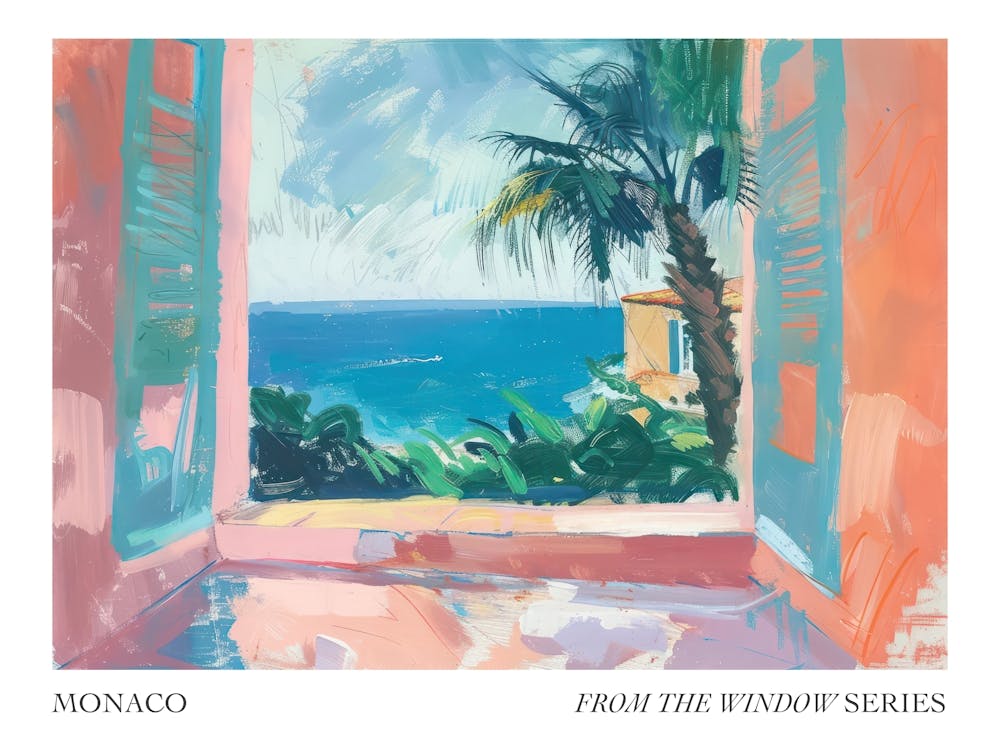 Monaco From The Window Series Poster Painting 2