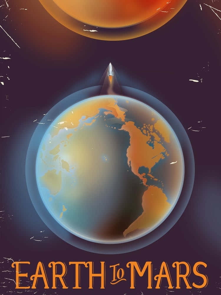 Earth To Mars Space Art