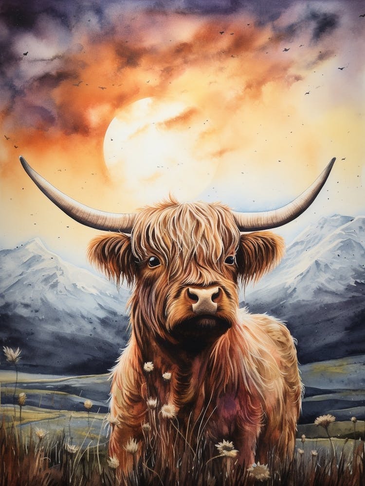 Vache Highland Au Clair de Lune 4
