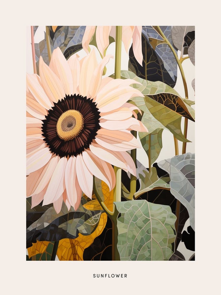 Flower Illustration Sunflower 2 Poster