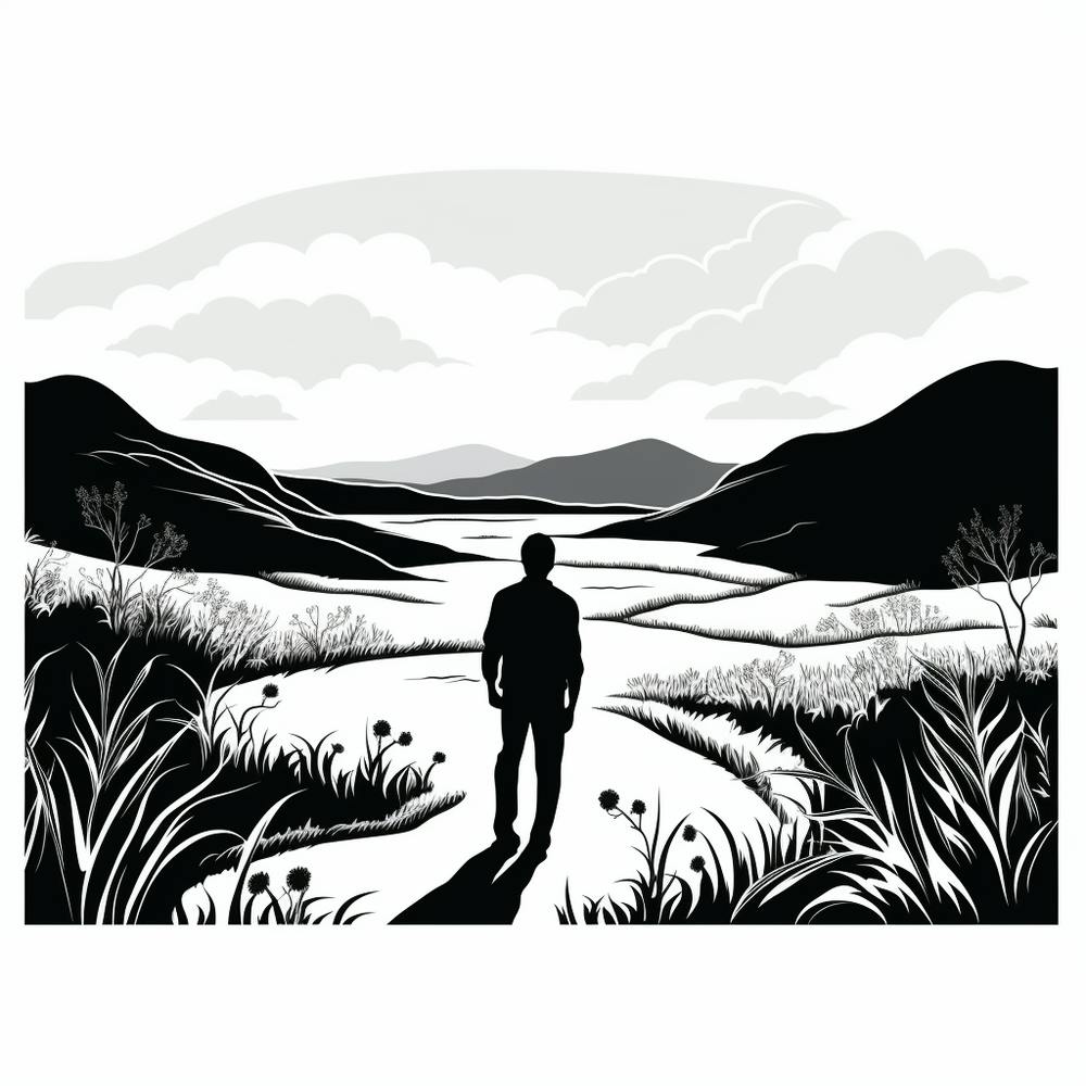 Man Walking In The Countryside