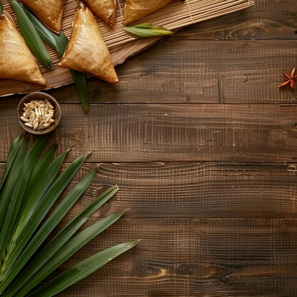 Samosas On Wooden Table