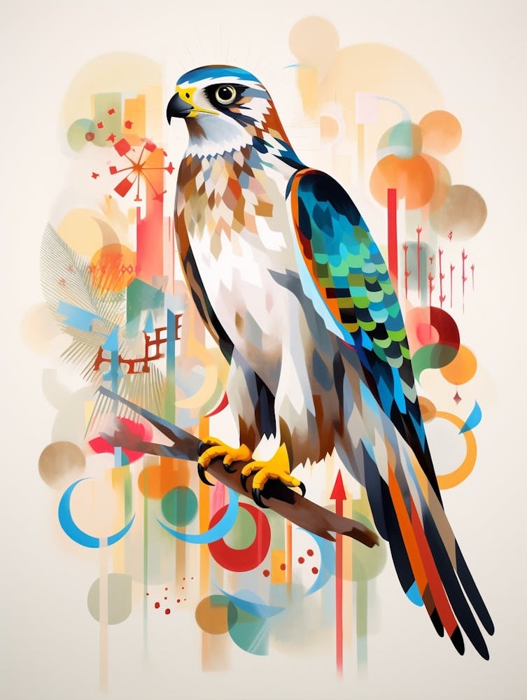 Bird Painting Collage Falcon 7