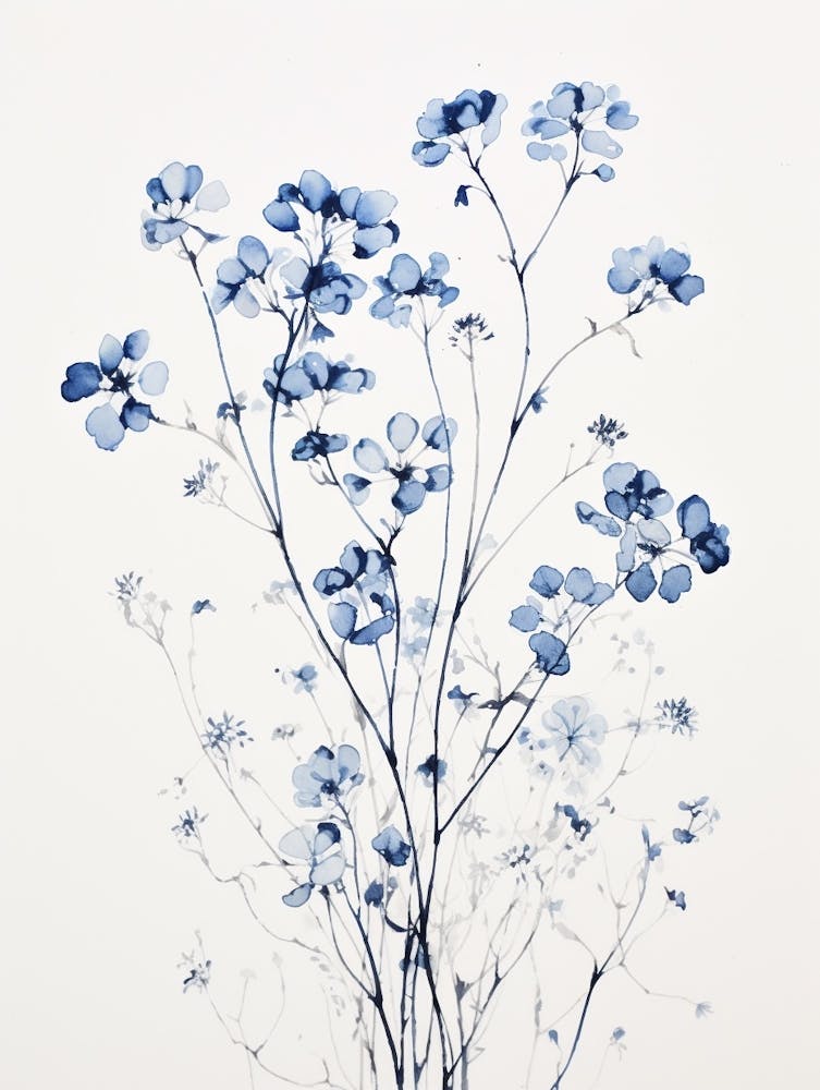 Blue Botanical Gypsophila Babys Breath 1