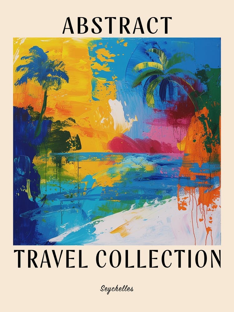 Abstract Travel Collection Poster Seychelles 2