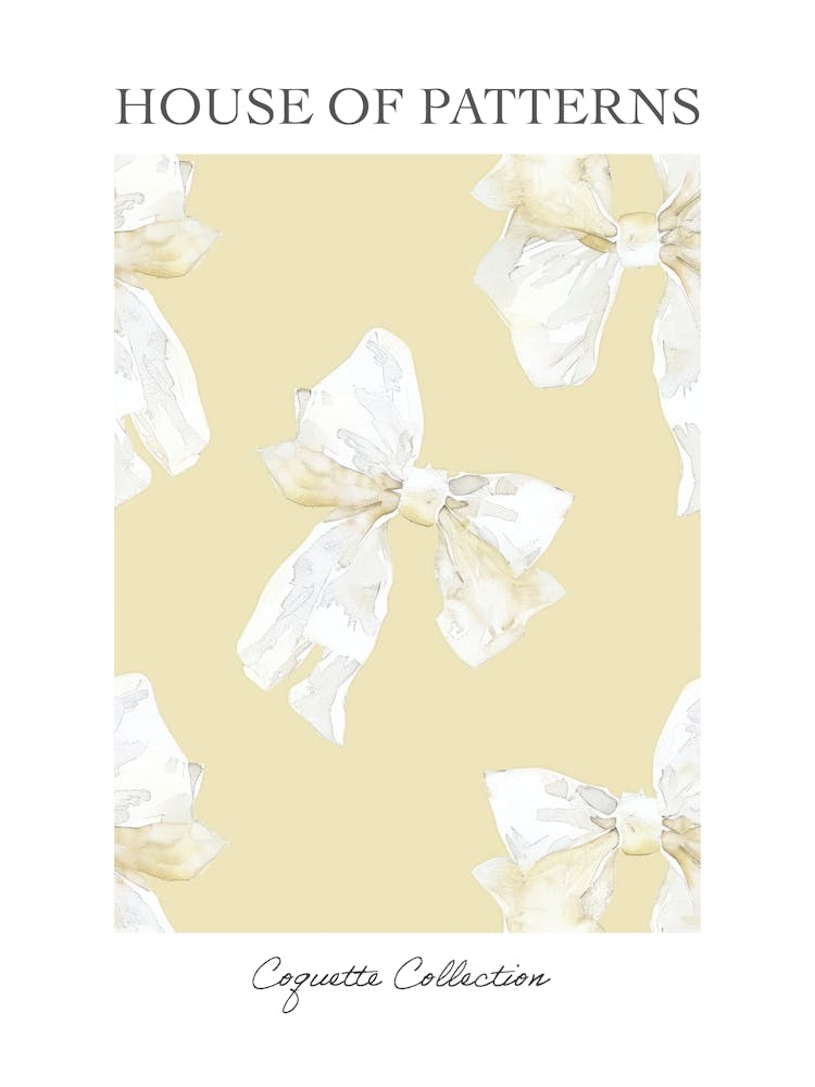 Yellow Coquette Bows 1 Pattern Poster