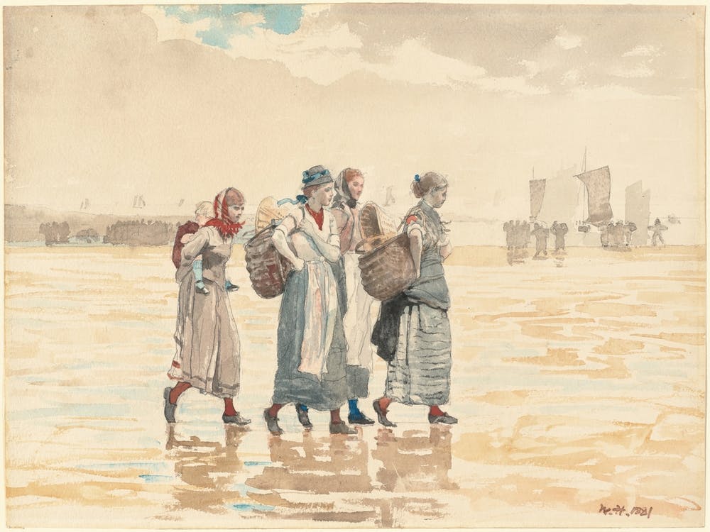 Four Fishwives On The Beach (1881), Winslow Homer