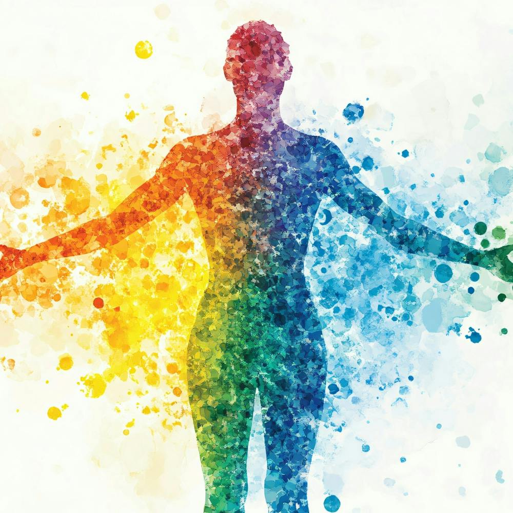 Rainbow Man Watercolor Illustration