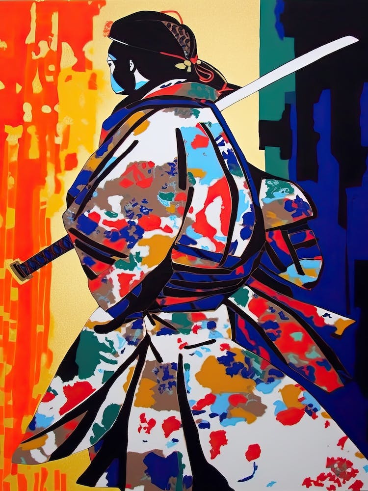 Samurai In Fauvist Matisse Japanese Style  7