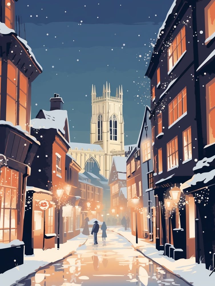 Winterreise Nacht Illustration York Vereinigtes Königreich 3
