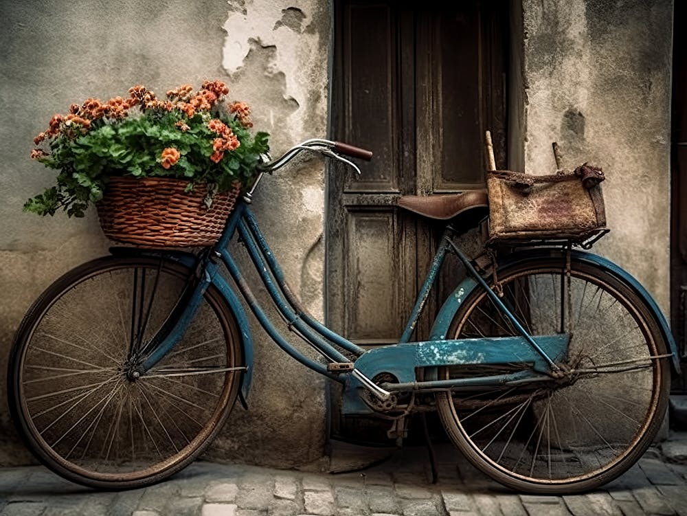 Bicycle With Basket Flowers 1