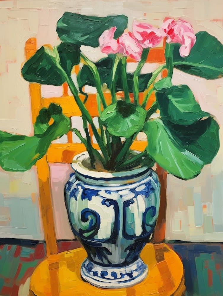 Flowers In A Vase Still Life Painting Cyclamen 2