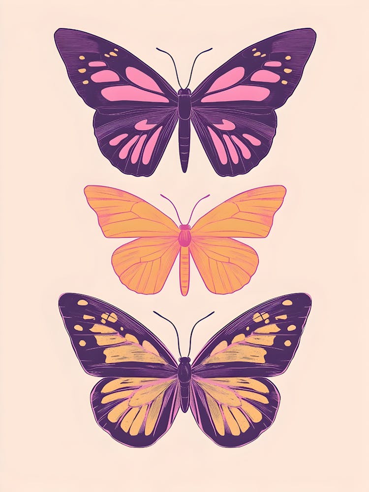Three Butterflies