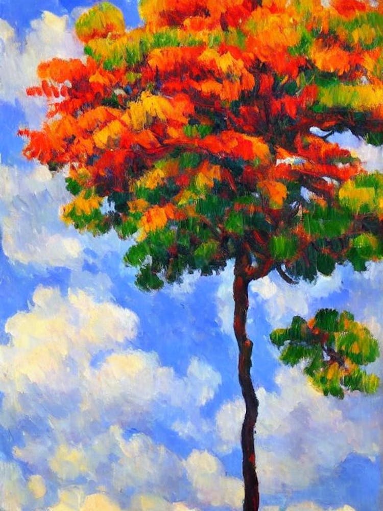 Monkey Puzzle 1 Tree tree Abstract Block Colour