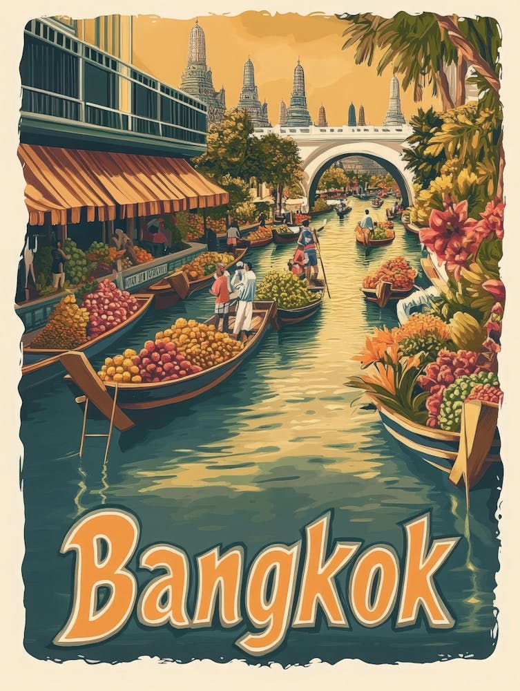 Aihrgdesign A Classic 1960s Travel Poster For Bangkok 3