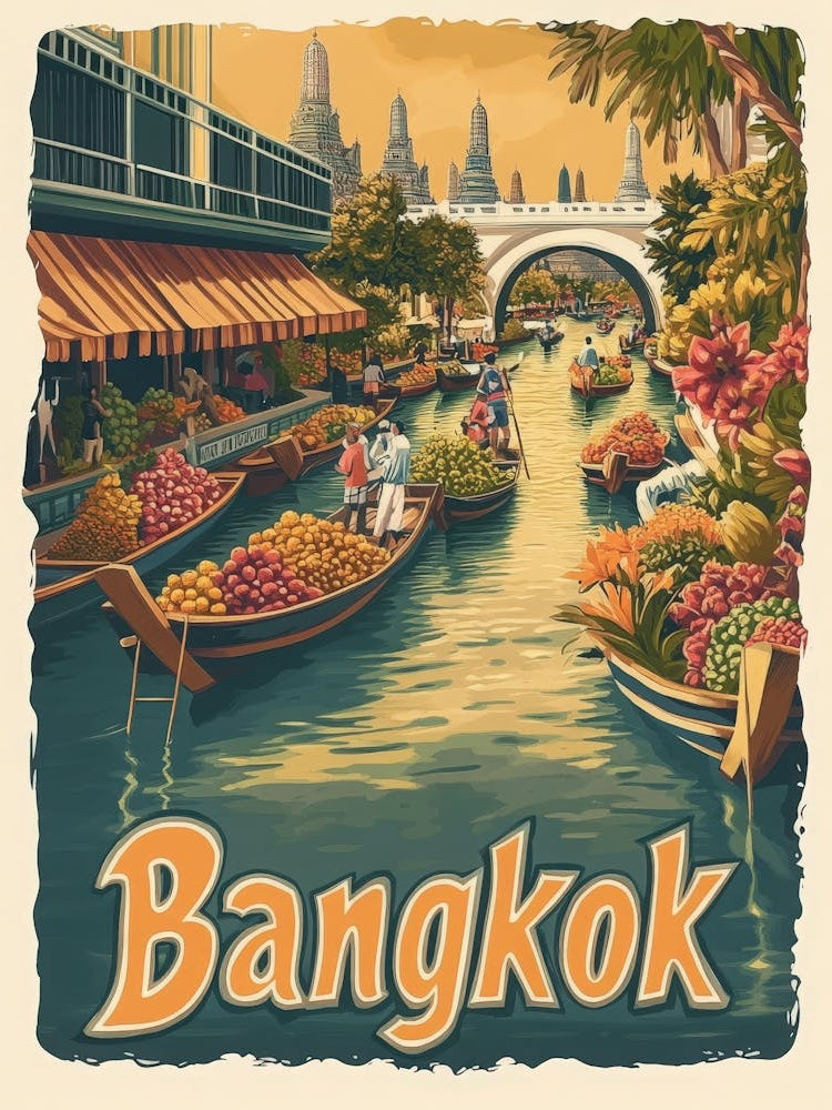 Aihrgdesign A Classic 1960s Travel Poster For Bangkok 3