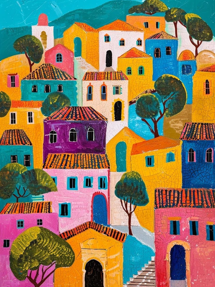 Kitsch Colourful Mediterranean Town