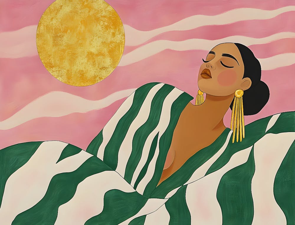 Woman In Green And Gold