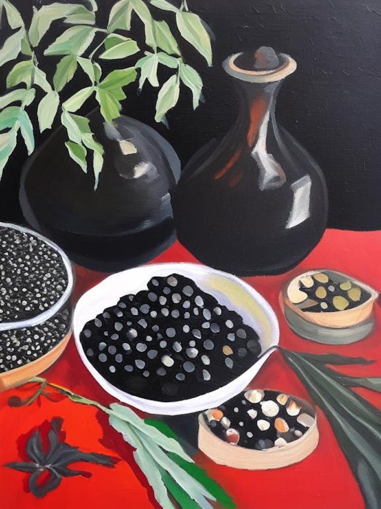 Black Pepper Spices And Herbs Oil Painting