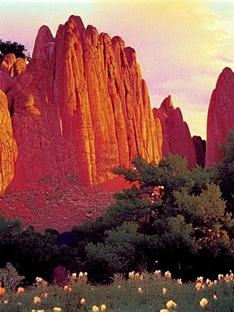 Garden Of The Gods Retro Sunset