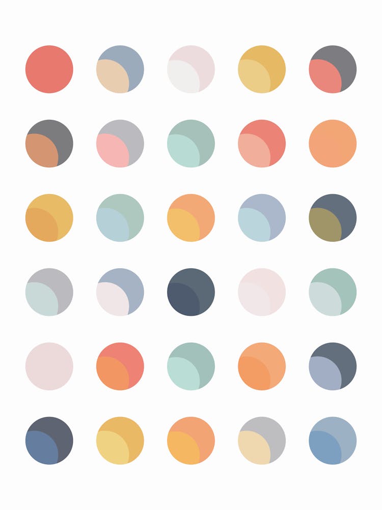 Boho Dots Abstract Art, Scandinavian, minimal, colorful, preppy, cool, aesthetic, pattern, calm, soothing, pop, fine, art, minimalist