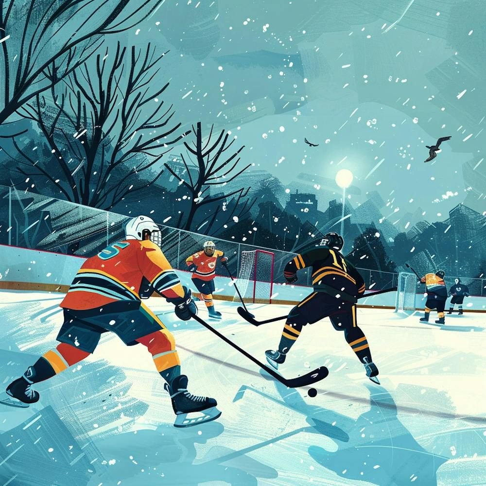 A Ice Hockey Match Lofi Illustration 1718700662 3