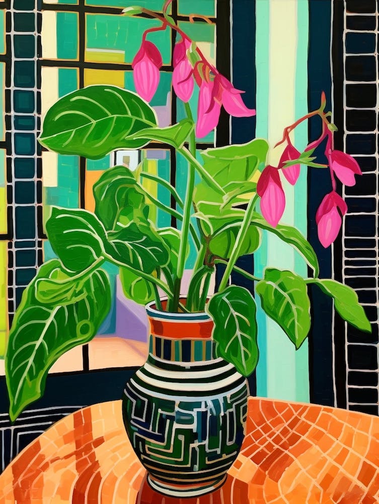 Flowers In A Vase Still Life Painting Fuchsia 2