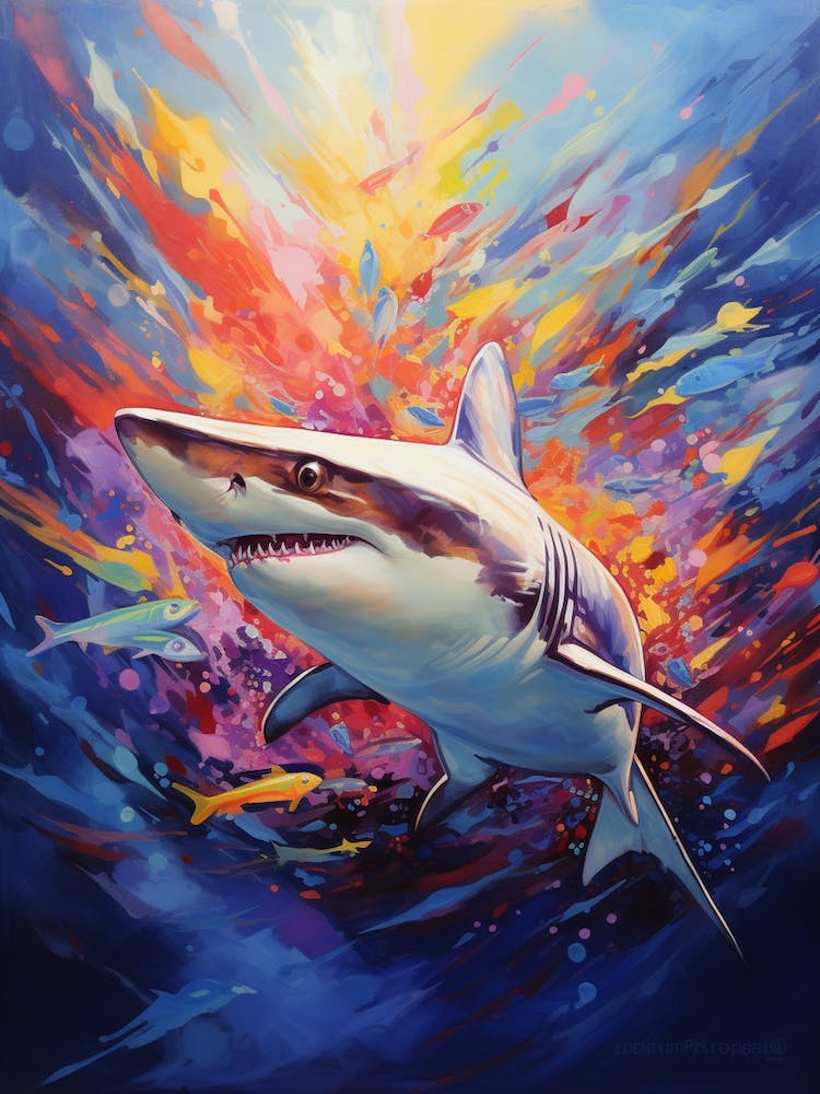  A Silky Shark Vibrant Paint Splash 2