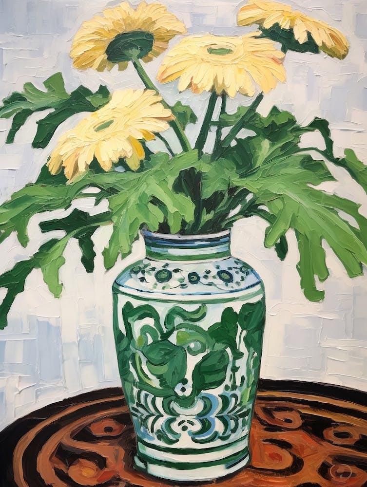 Blumen in einer Vase Stillleben-Malerei Chrysantheme 1