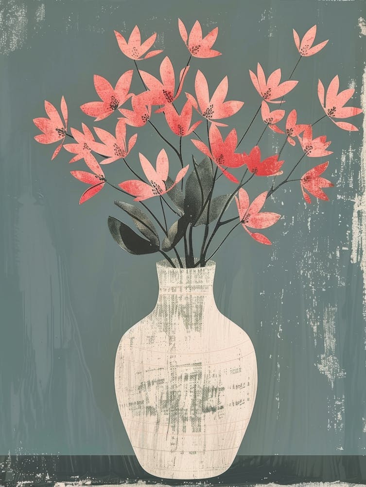 Pink Flowers In A Vase 5