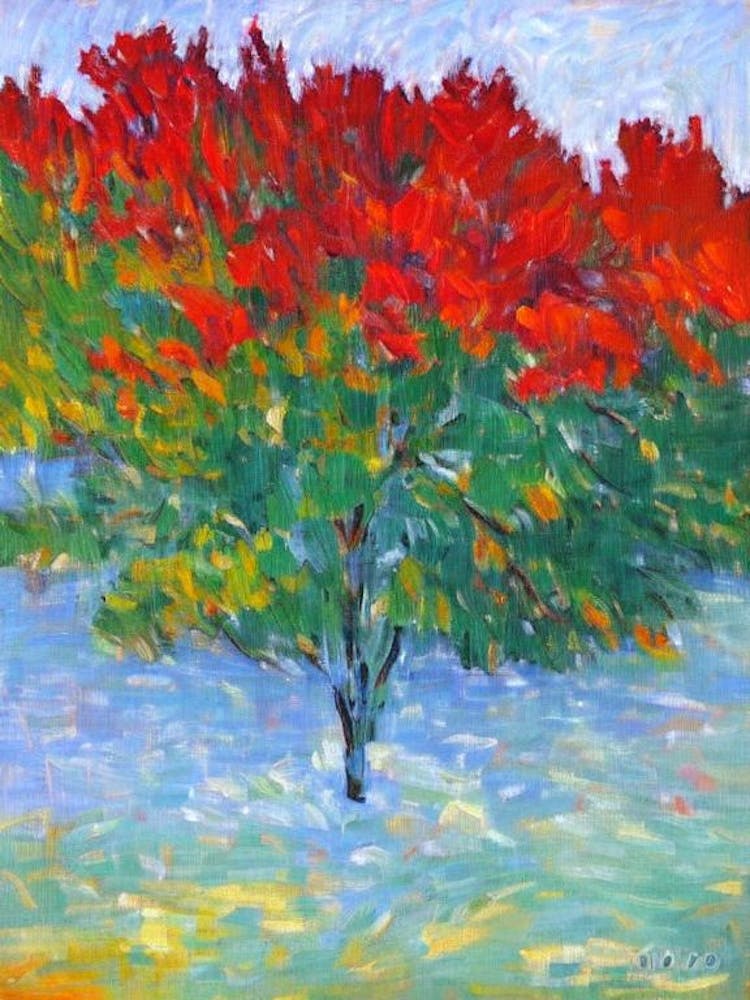 Balsam Fir tree Abstract Block Colour