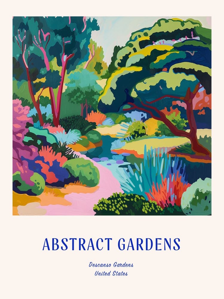 Colourful Gardens Descanso Gardens Usa 3 Blue Poster