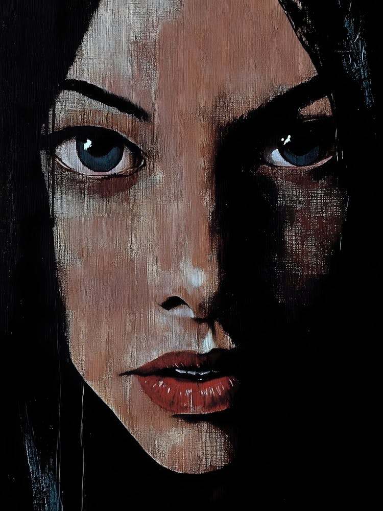 Dark Gothic Girl With Blue Eyes