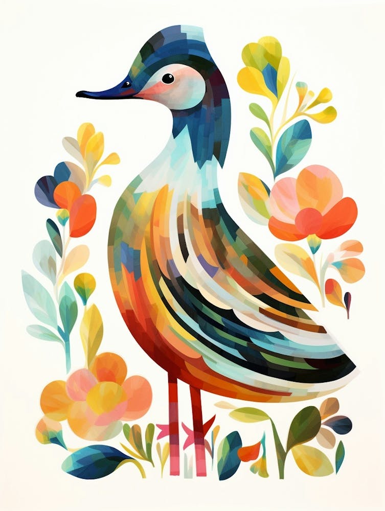 Bird Painting Collage Duck 2