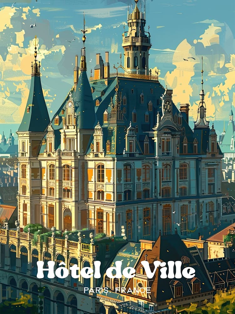 Hôtel De Ville 1 Travel Poster 3 4 Resize