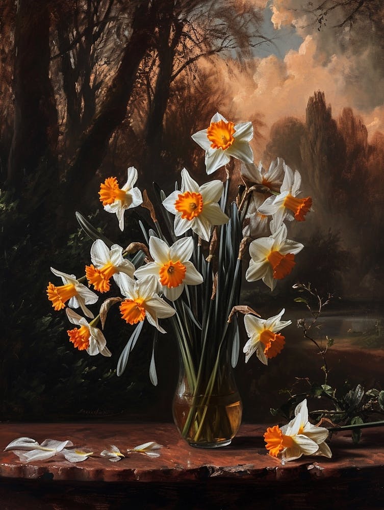 Barockes Blumenstillleben Narzisse 1