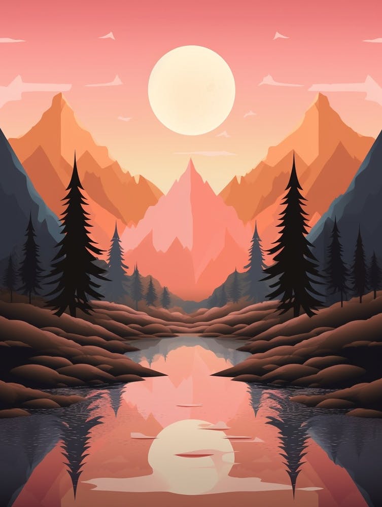 Landscape Geometric Abstract Illustration 9