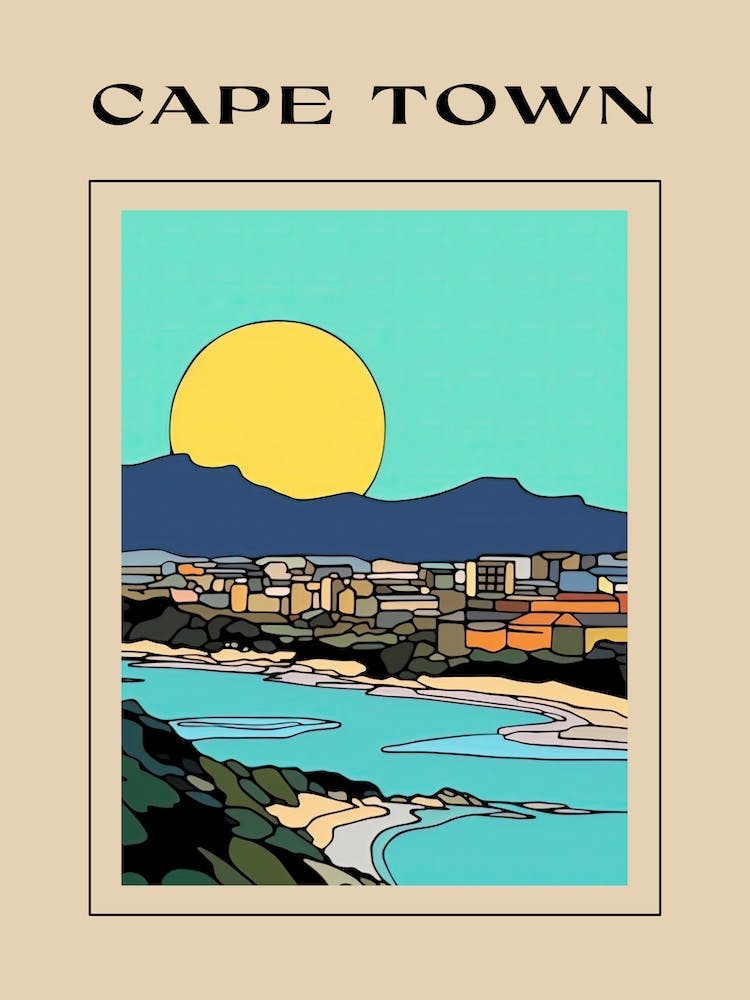 Minimal Design Style Of Cape Town, South Africa 3 Poster