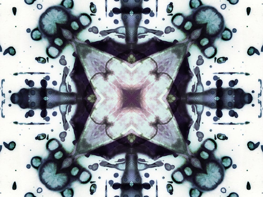 Modern Abstraction Pattern Blue Flower