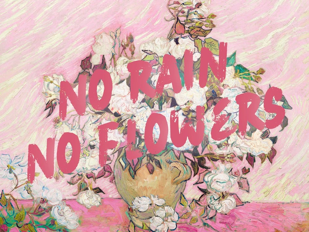 No rain no flowers Vintage altered art 1