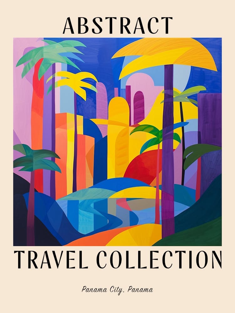 Abstract Travel Collection Poster Panama City Panama 1