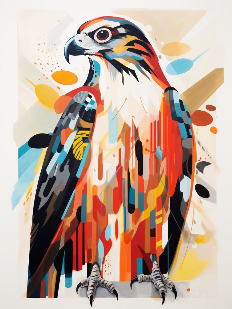 Bird Painting Collage Hawk 2