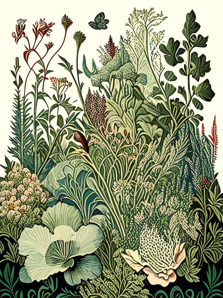 Giardino Botanico Alpino Di Pietra Corva, Italy Vintage Botanical Living Room Art print