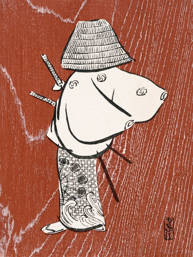 Samurai, One Of Four (1920s), Kamisaka Sekka