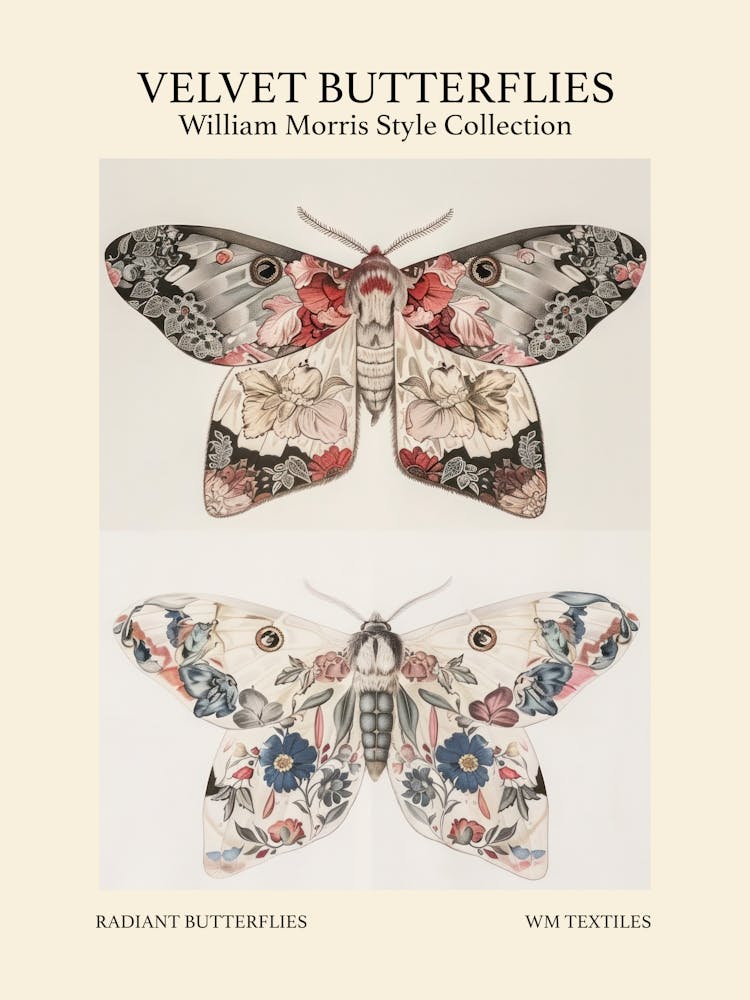 Velvet Butterflies Collection Radiant Butterflies William Morris Style 10