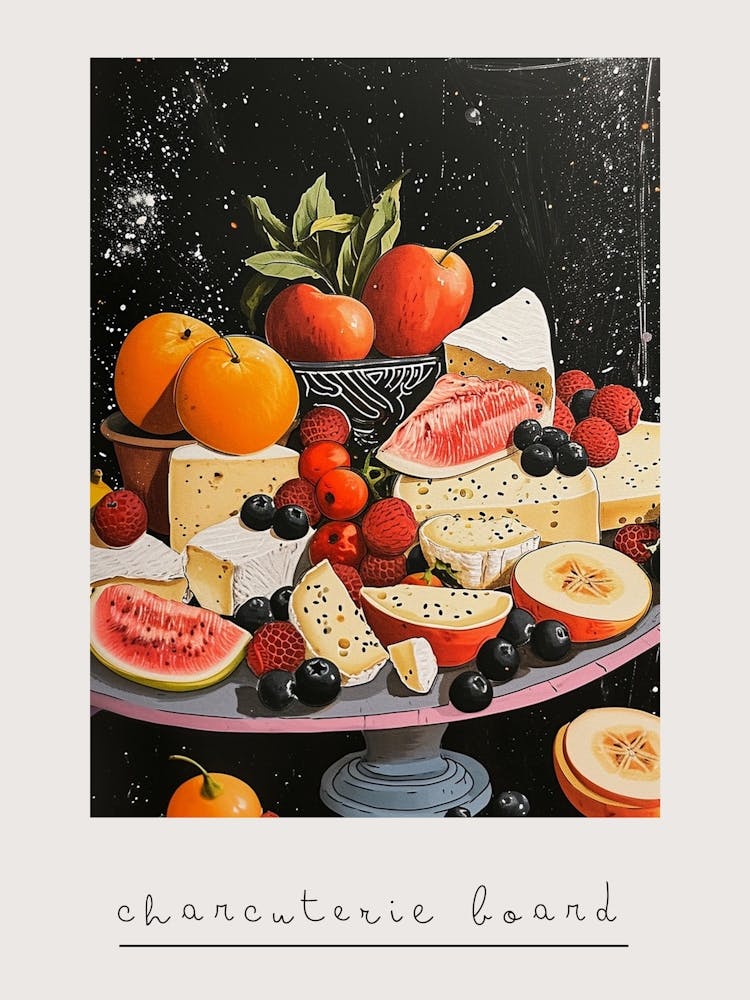 Art Deco Charcuterie Board Poster