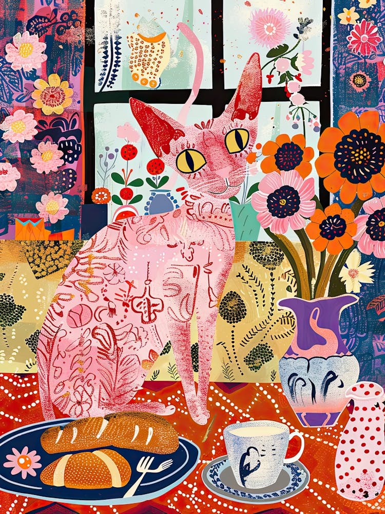 Tea Time With A Cornish Rex Cat 3